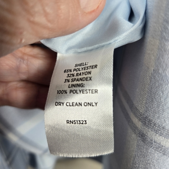 Halogen Womens Blazer Sz 22W Ligh Blue & Gray Window Pane One Button Lined - Picture 6 of 11